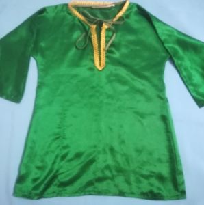 Kids Costumes to Hire - Green Silky Top